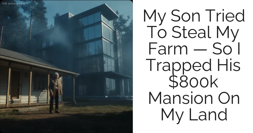 My Son Tried To Steal My Farm — So I Trapped His $800k Mansion On My Land