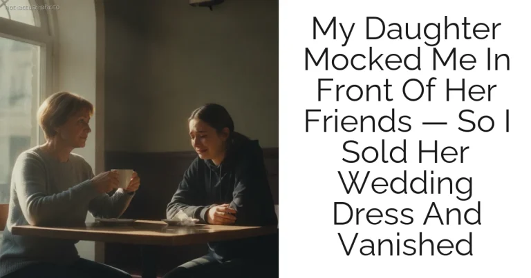 My Daughter Mocked Me In Front Of Her Friends — So I Sold Her Wedding Dress And Vanished