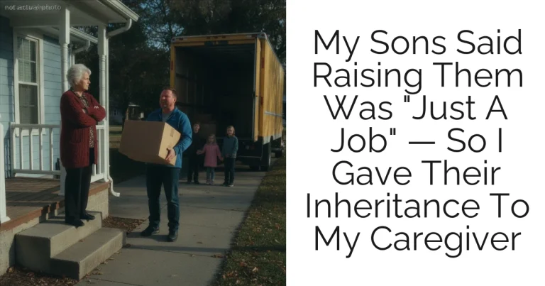 My Sons Said Raising Them Was "Just A Job" — So I Gave Their Inheritance To My Caregiver