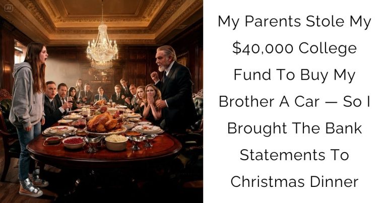 My Parents Stole My $40,000 College Fund To Buy My Brother A Car — So I Brought The Bank Statements To Christmas Dinner