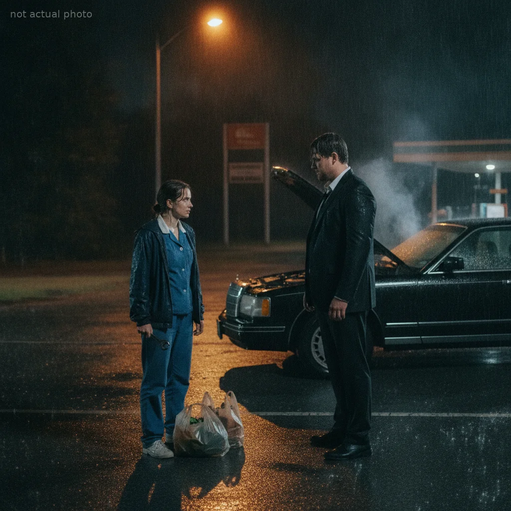I Fixed a Stranger's Broken Car in the Rain — The Next Morning, Four Black SUVs Surrounded My Diner