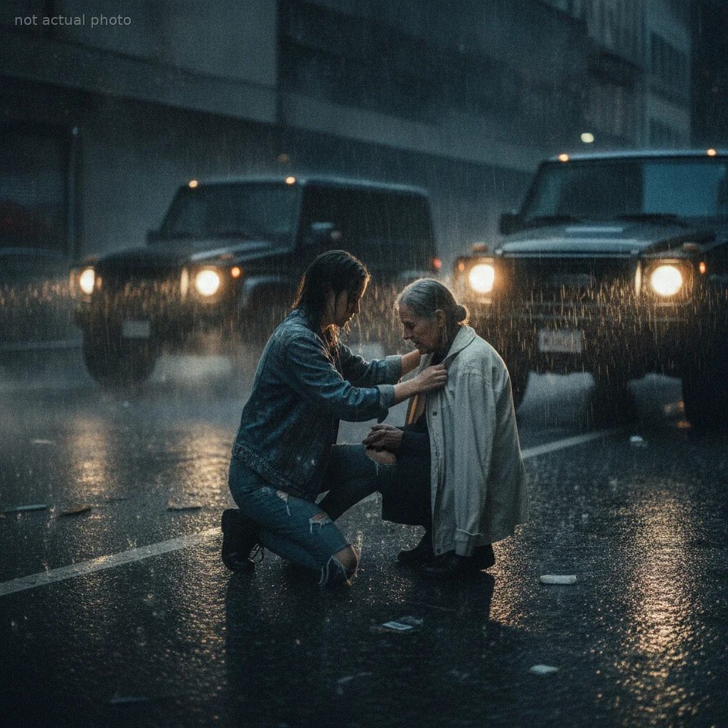 My Simple Act Of Kindness Saved An Old Woman — Then Three Black SUVs Surrounded Me