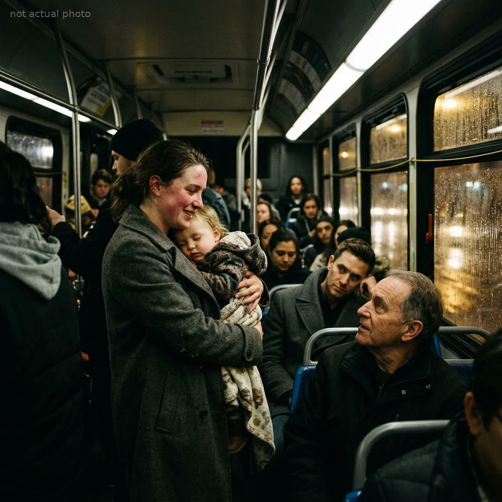 The bus was packed, and my arms were shaking from holding my son. When an elderly man got on, I gave up my seat without a second thought. I didn't know the most dangerous man in the city was watching from the back row.