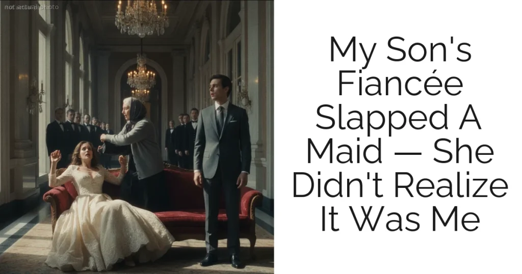 My Son's Fiancée Slapped A Maid — She Didn't Realize It Was Me