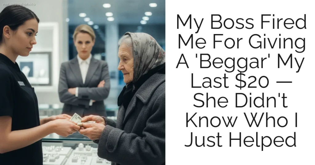 My Boss Fired Me For Giving A 'Beggar' My Last $20 — She Didn't Know Who I Just Helped