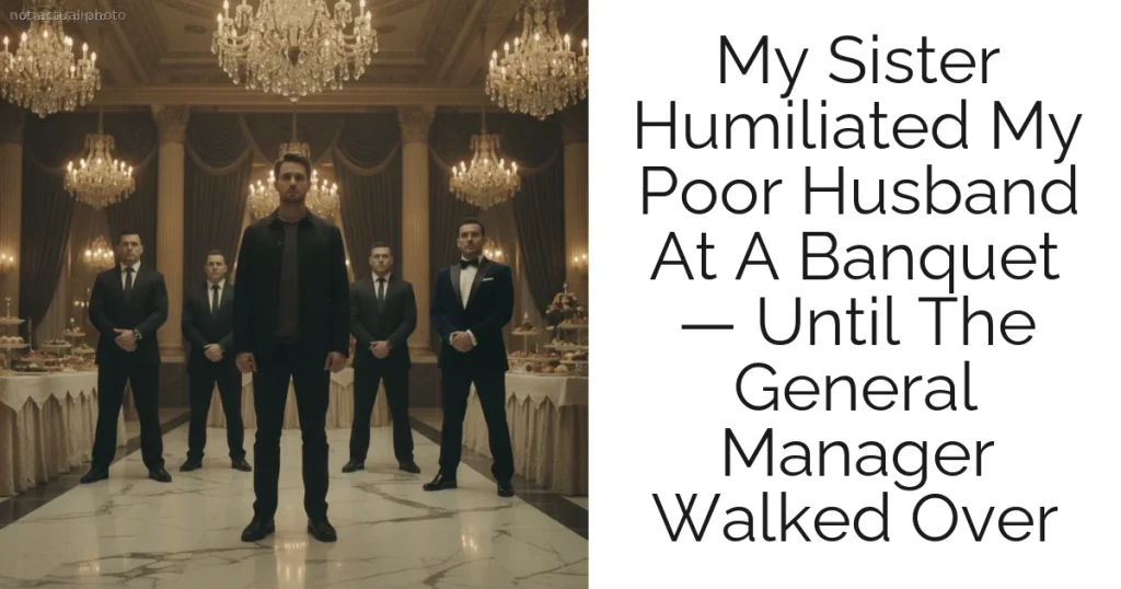 My Sister Humiliated My Poor Husband At A Banquet — Until The General Manager Walked Over