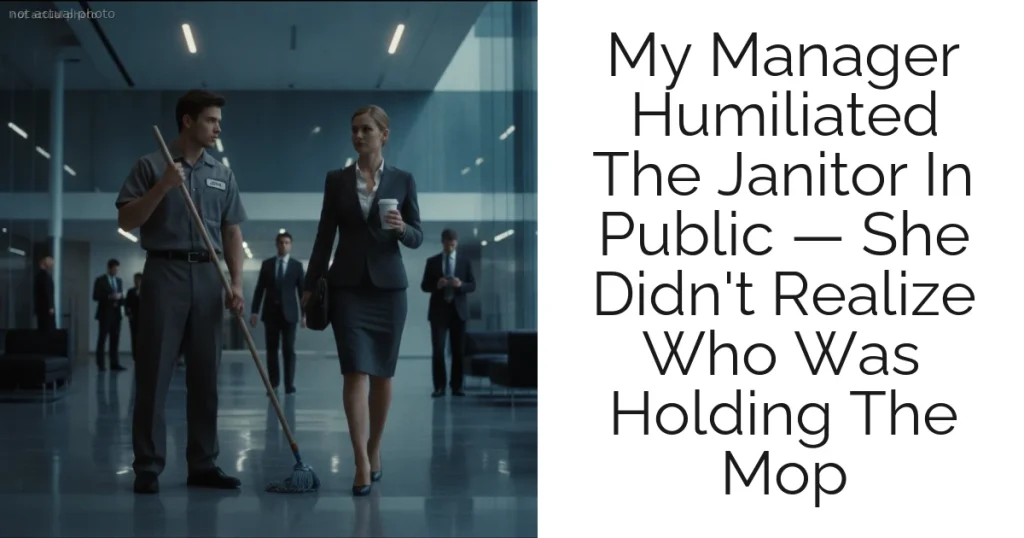 My Manager Humiliated The Janitor In Public — She Didn't Realize Who Was Holding The Mop