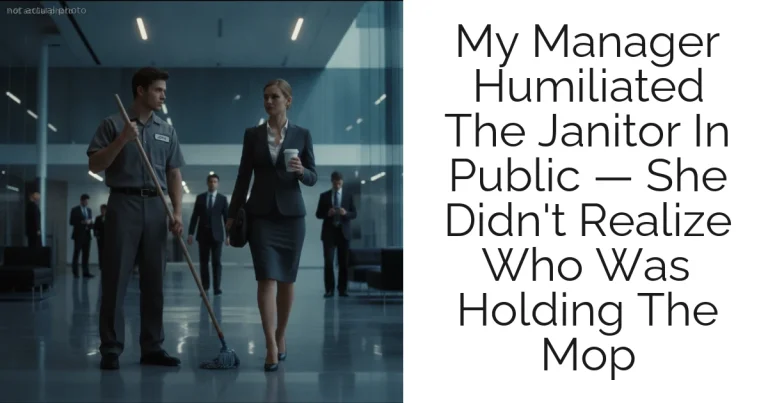 My Manager Humiliated The Janitor In Public — She Didn't Realize Who Was Holding The Mop