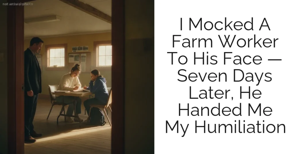 I Mocked A Farm Worker To His Face — Seven Days Later, He Handed Me My Humiliation