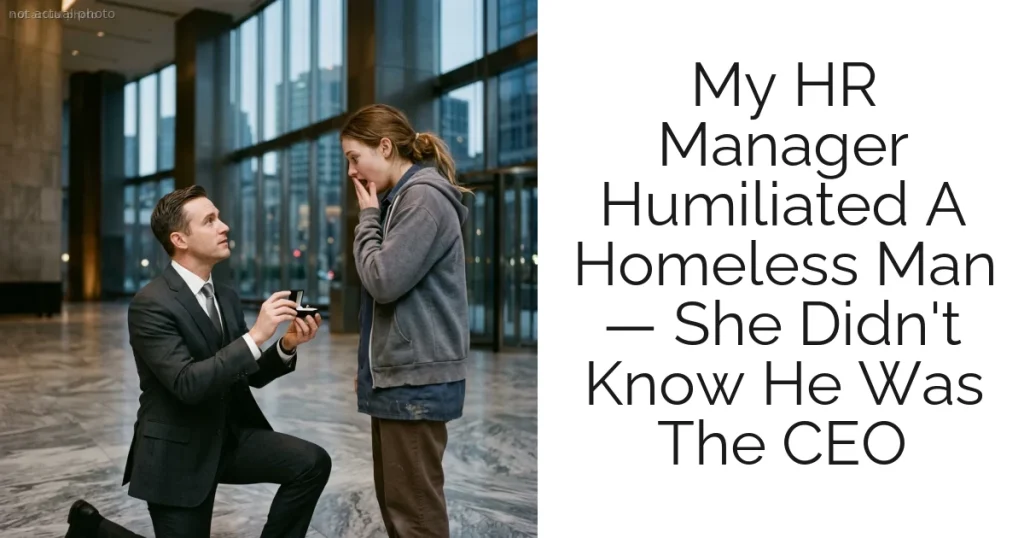My HR Manager Humiliated A Homeless Man — She Didn't Know He Was The CEO