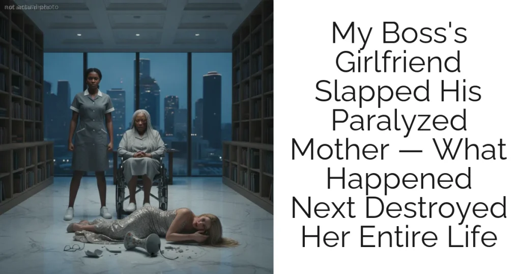 My Boss's Girlfriend Slapped His Paralyzed Mother — What Happened Next Destroyed Her Entire Life