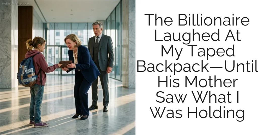 The Billionaire Laughed At My Taped Backpack—Until His Mother Saw What I Was Holding
