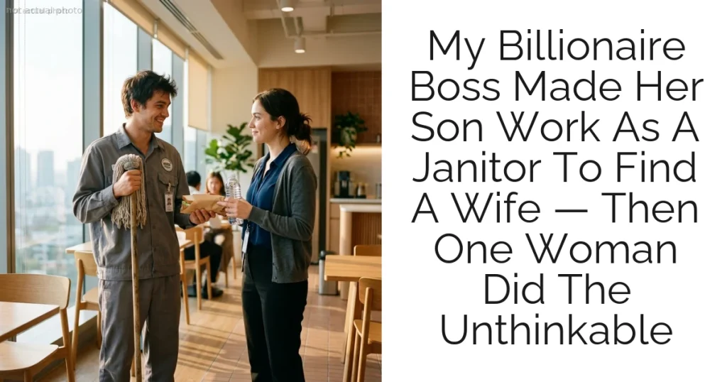 My Billionaire Boss Made Her Son Work As A Janitor To Find A Wife — Then One Woman Did The Unthinkable