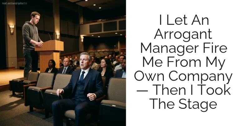 I Let An Arrogant Manager Fire Me From My Own Company — Then I Took The Stage