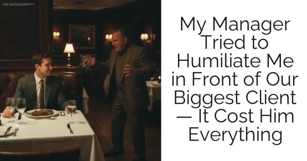 My Manager Tried to Humiliate Me in Front of Our Biggest Client — It Cost Him Everything