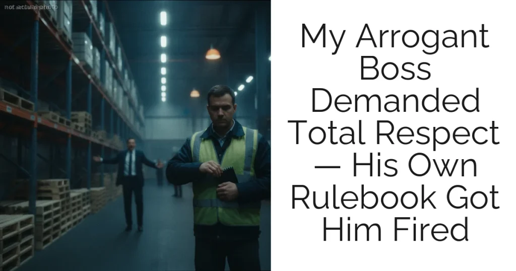 My Arrogant Boss Demanded Total Respect — His Own Rulebook Got Him Fired