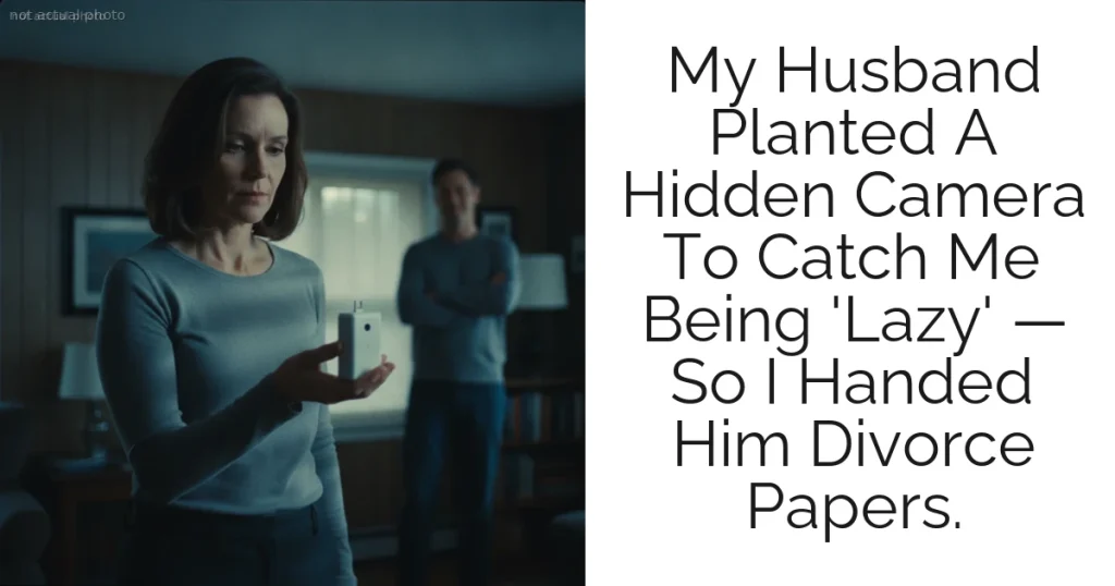 My Husband Planted A Hidden Camera To Catch Me Being 'Lazy' — So I Handed Him Divorce Papers.