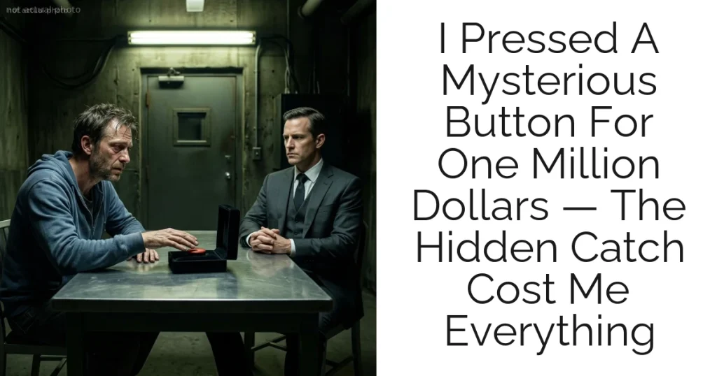 I Pressed A Mysterious Button For One Million Dollars — The Hidden Catch Cost Me Everything