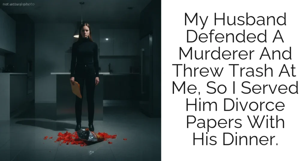 My Husband Defended A Murderer And Threw Trash At Me, So I Served Him Divorce Papers With His Dinner.