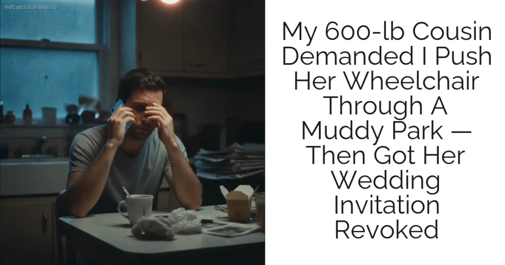 My 600-lb Cousin Demanded I Push Her Wheelchair Through A Muddy Park — Then Got Her Wedding Invitation Revoked
