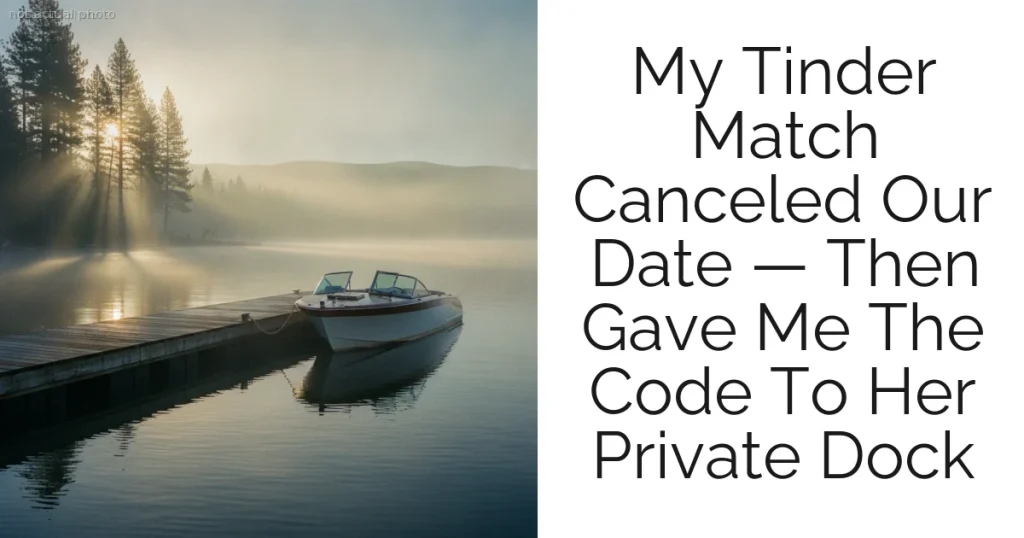 My Tinder Match Canceled Our Date — Then Gave Me The Code To Her Private Dock