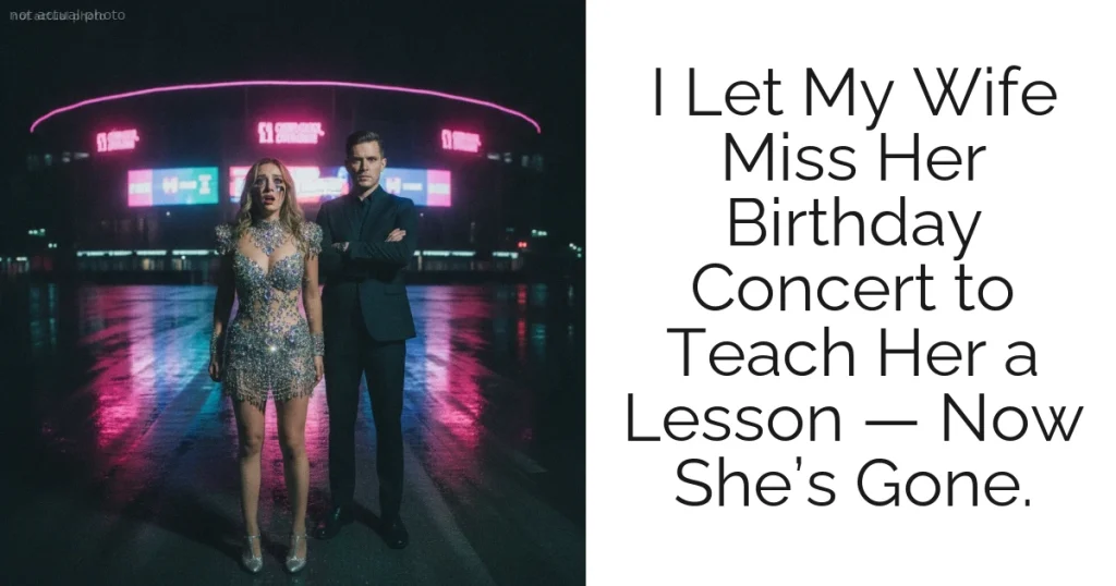 I Let My Wife Miss Her Birthday Concert to Teach Her a Lesson — Now She’s Gone.