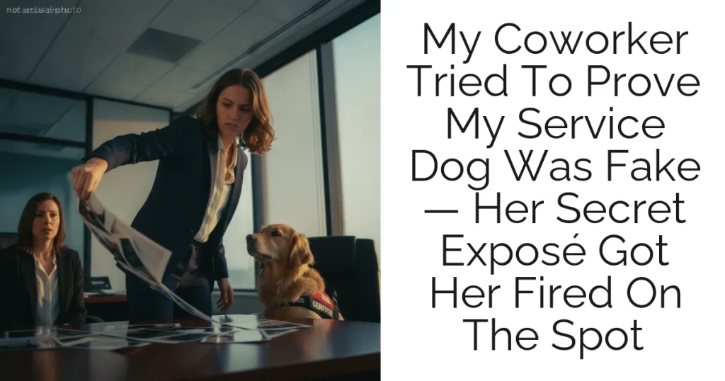 My Coworker Tried To Prove My Service Dog Was Fake — Her Secret Exposé Got Her Fired On The Spot