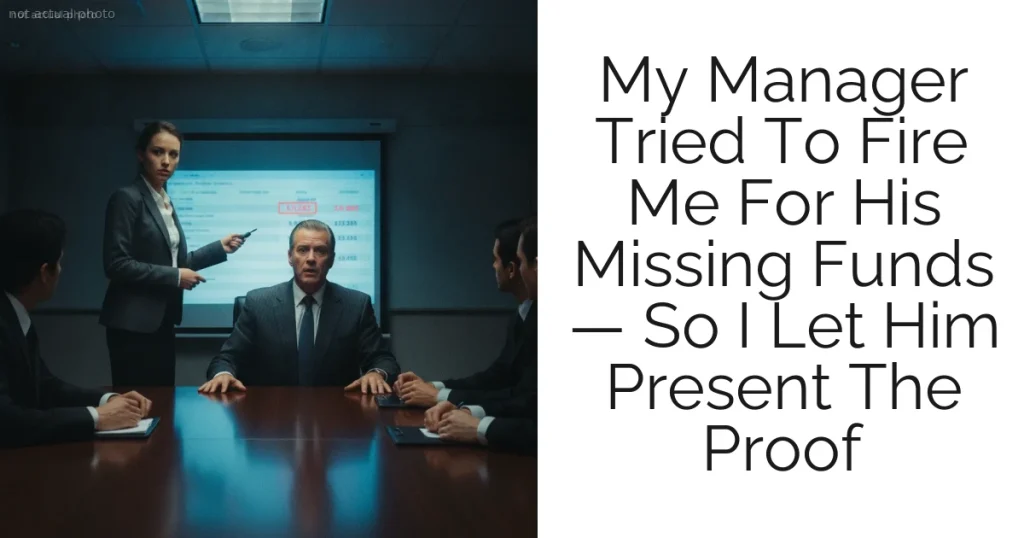 My Manager Tried To Fire Me For His Missing Funds — So I Let Him Present The Proof