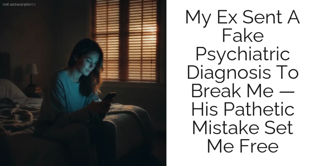 My Ex Sent A Fake Psychiatric Diagnosis To Break Me — His Pathetic Mistake Set Me Free