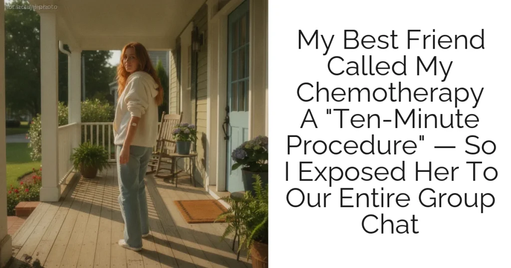 My Best Friend Called My Chemotherapy A "Ten-Minute Procedure" — So I Exposed Her To Our Entire Group Chat