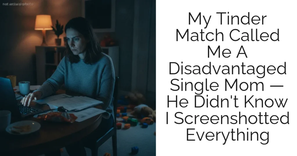 My Tinder Match Called Me A Disadvantaged Single Mom — He Didn't Know I Screenshotted Everything