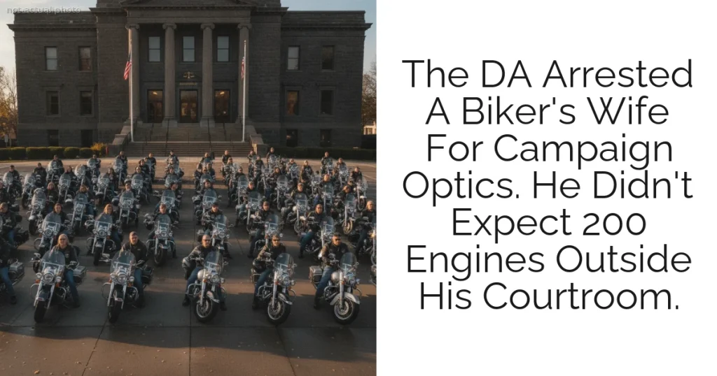 The DA Arrested A Biker's Wife For Campaign Optics. He Didn't Expect 200 Engines Outside His Courtroom.