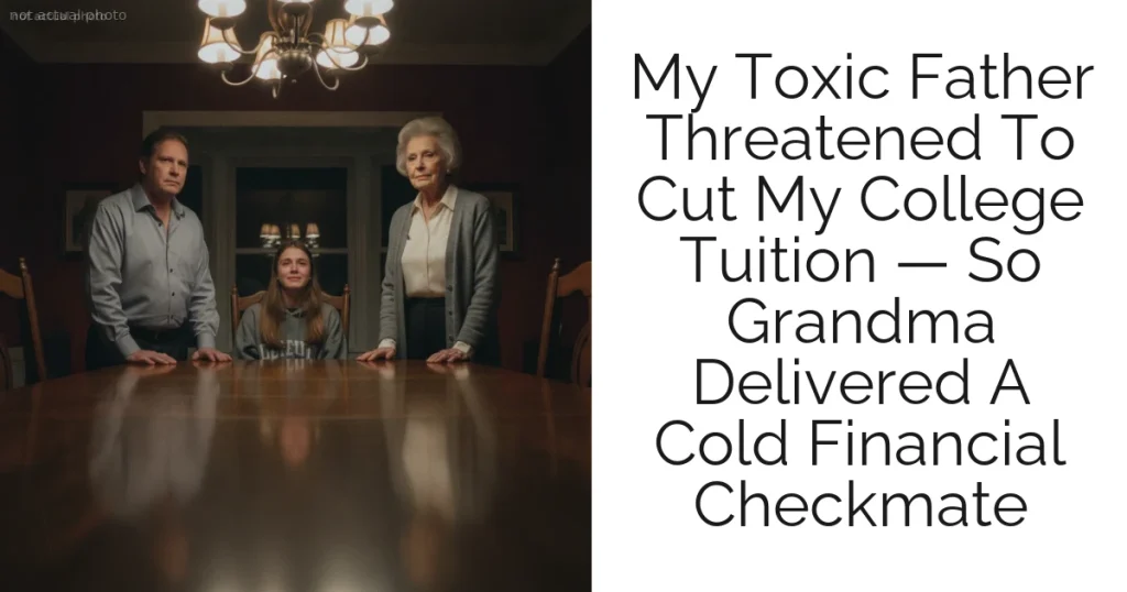 My Toxic Father Threatened To Cut My College Tuition — So Grandma Delivered A Cold Financial Checkmate