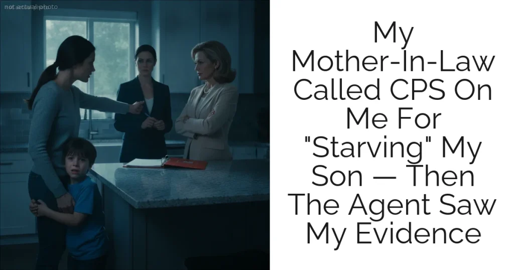 My Mother-In-Law Called CPS On Me For "Starving" My Son — Then The Agent Saw My Evidence