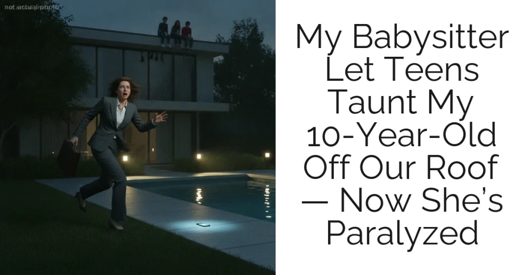My Babysitter Let Teens Taunt My 10-Year-Old Off Our Roof — Now She’s Paralyzed