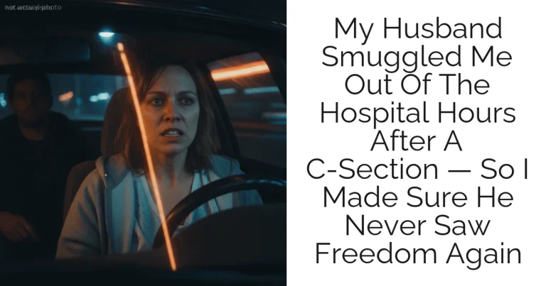 My Husband Smuggled Me Out Of The Hospital Hours After A C-Section — So I Made Sure He Never Saw Freedom Again