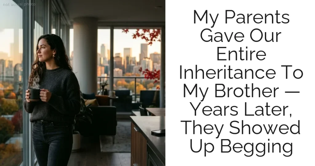 My Parents Gave Our Entire Inheritance To My Brother — Years Later, They Showed Up Begging