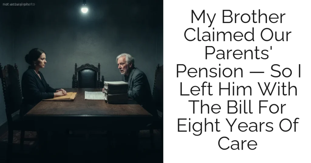 My Brother Claimed Our Parents' Pension — So I Left Him With The Bill For Eight Years Of Care