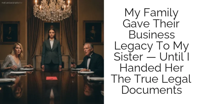 My Family Gave Their Business Legacy To My Sister — Until I Handed Her The True Legal Documents