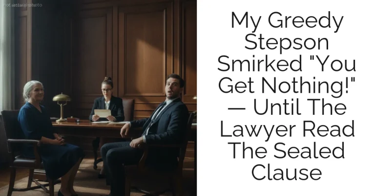 My Greedy Stepson Smirked "You Get Nothing!" — Until The Lawyer Read The Sealed Clause