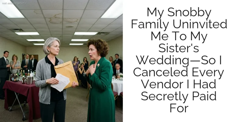 My Snobby Family Uninvited Me To My Sister's Wedding—So I Canceled Every Vendor I Had Secretly Paid For
