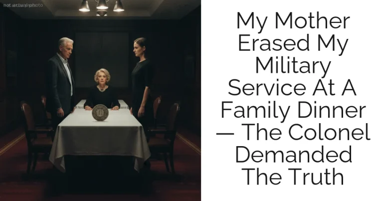 My Mother Erased My Military Service At A Family Dinner — The Colonel Demanded The Truth