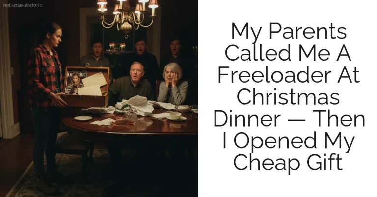 My Parents Called Me A Freeloader At Christmas Dinner — Then I Opened My Cheap Gift