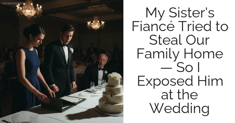 My Sister's Fiancé Tried to Steal Our Family Home — So I Exposed Him at the Wedding