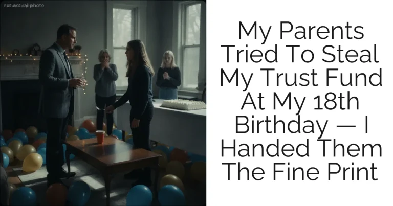 My Parents Tried To Steal My Trust Fund At My 18th Birthday — I Handed Them The Fine Print