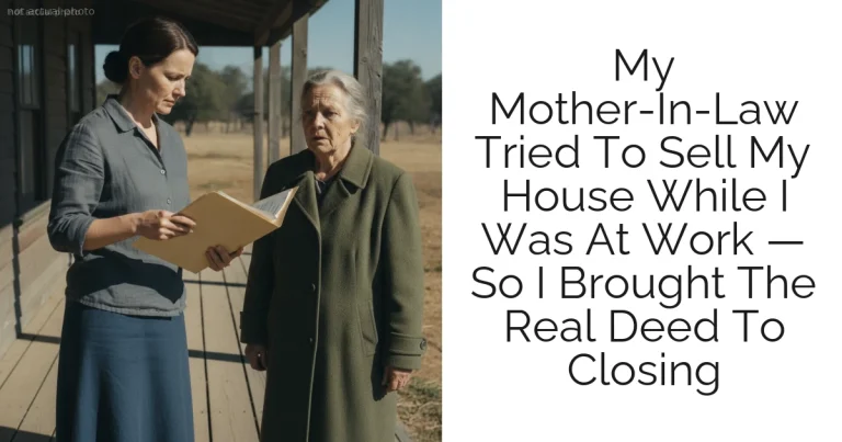 My Mother-In-Law Tried To Sell My House While I Was At Work — So I Brought The Real Deed To Closing