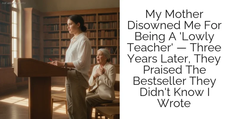 My Mother Disowned Me For Being A 'Lowly Teacher' — Three Years Later, They Praised The Bestseller They Didn't Know I Wrote