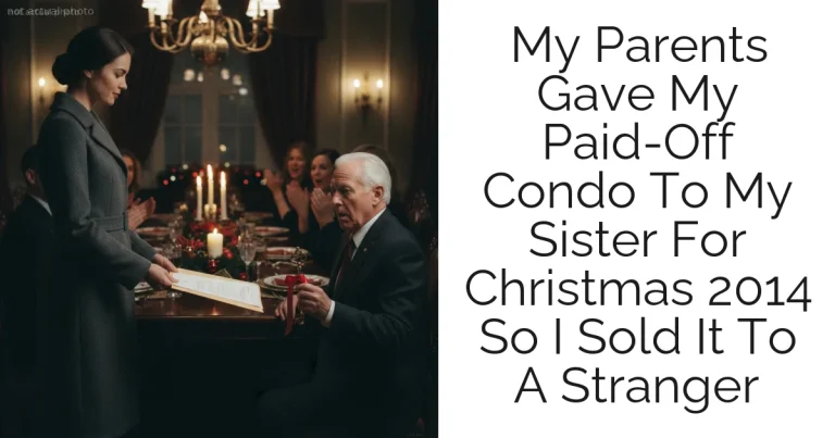 My Parents Gave My Paid-Off Condo To My Sister For Christmas 2014 So I Sold It To A Stranger
