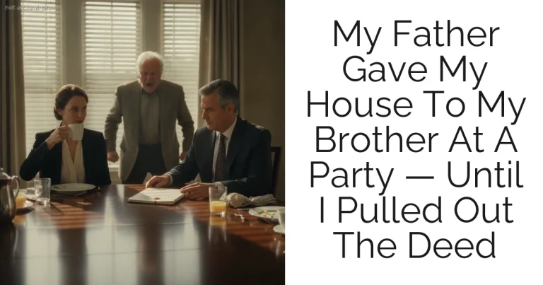 My Father Gave My House To My Brother At A Party — Until I Pulled Out The Deed