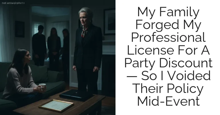 My Family Forged My Professional License For A Party Discount — So I Voided Their Policy Mid-Event